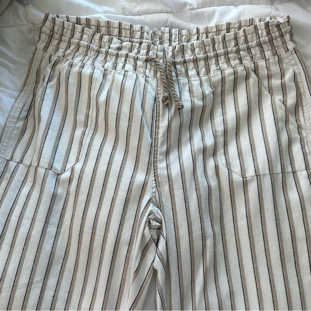 Striped linen pants